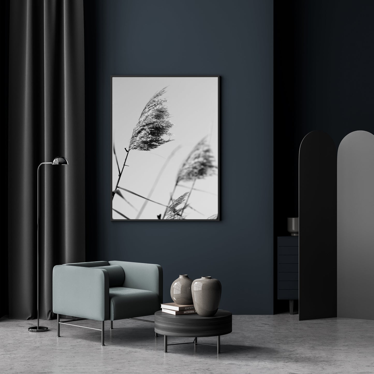 Pampas Grass On The Beach In Black And White Online