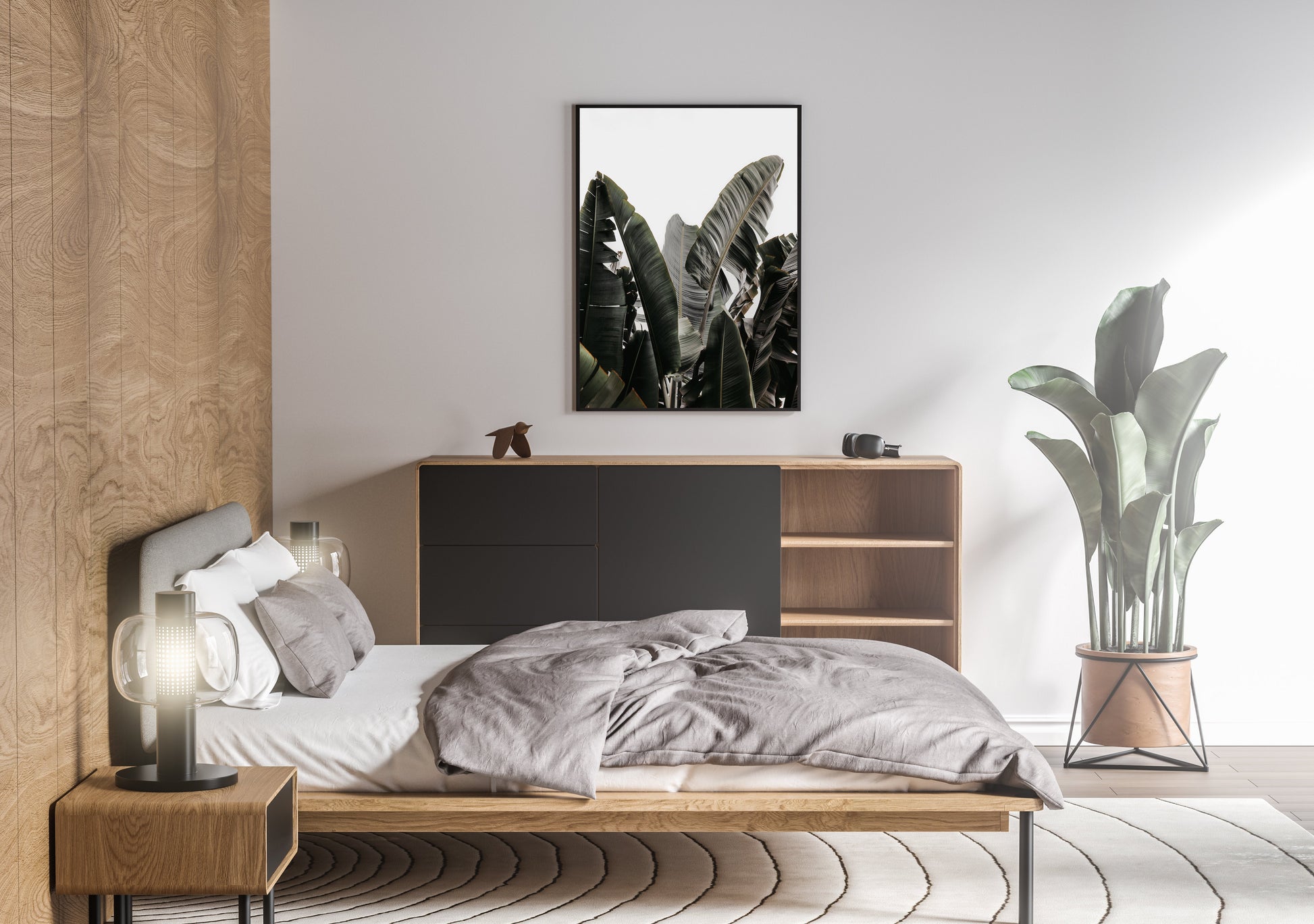 Banana Leaves Wall Art Poster Mockup