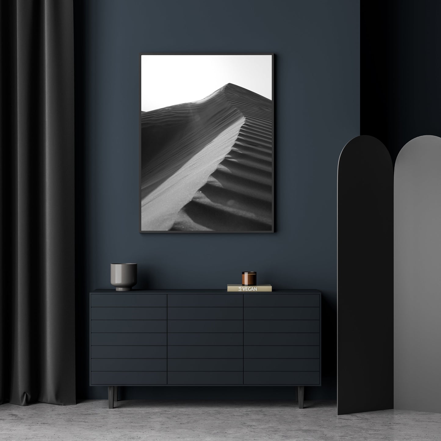 Black And White Desert Sand Dune Poster Online